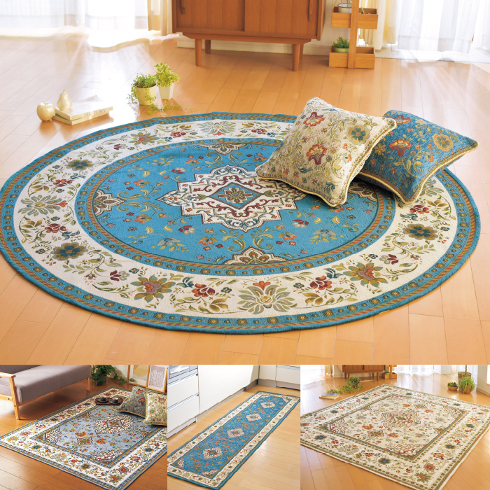 イタリア製ジャカード織マット ＜イスタ＞ 65x180cm