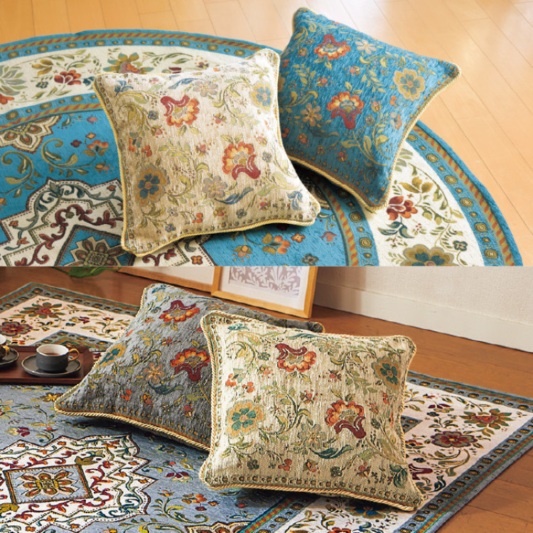 ジャカード織背当てクッション ＜イスタ＞(中身付き1個)