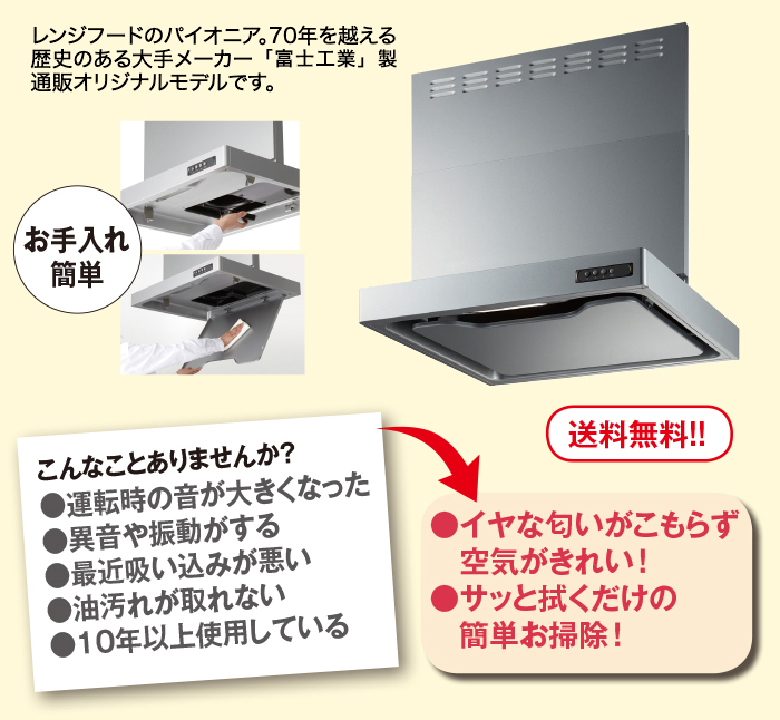 スリム型レンジフード取替サービス(標準取付工事費込み) 単品(幅60cm)