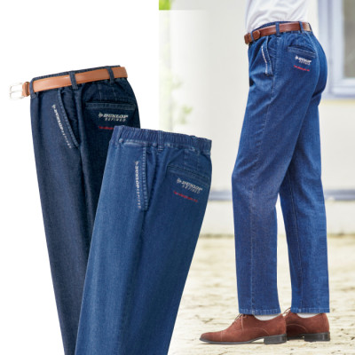 ＜ダンロップ・リファインド＞デニムイージーパンツ2色組(同サイズ)