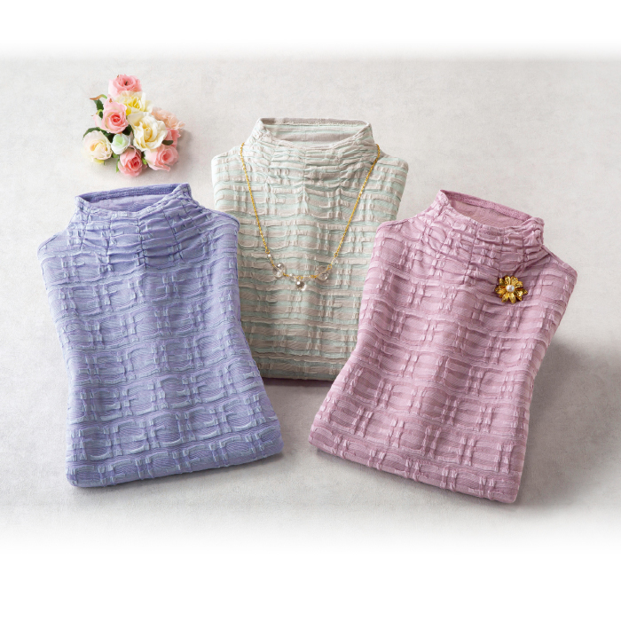 日本製ふくれジャカードプルオーバー3色組(同サイズ)