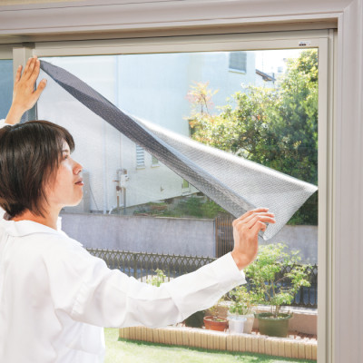 遮光・遮熱メッシュ(両面テープ貼り)2枚組