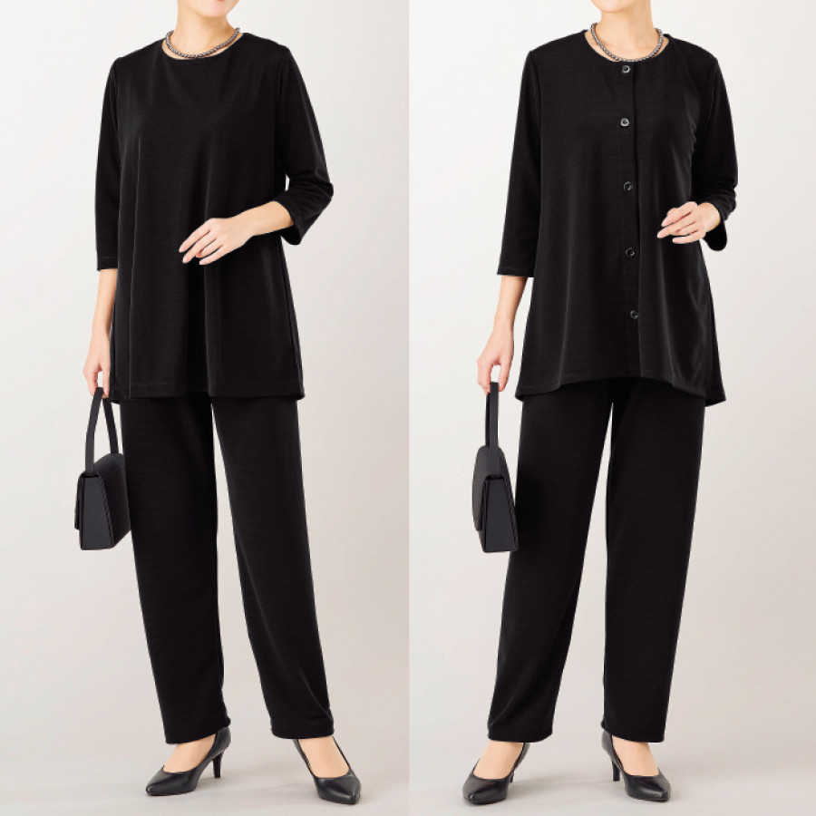 洗える！ドレープチュニックフォーマルセット(前閉じ)