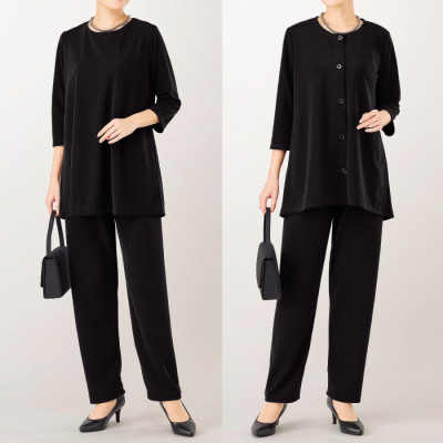 洗える！ドレープチュニックフォーマルセット(前開き)