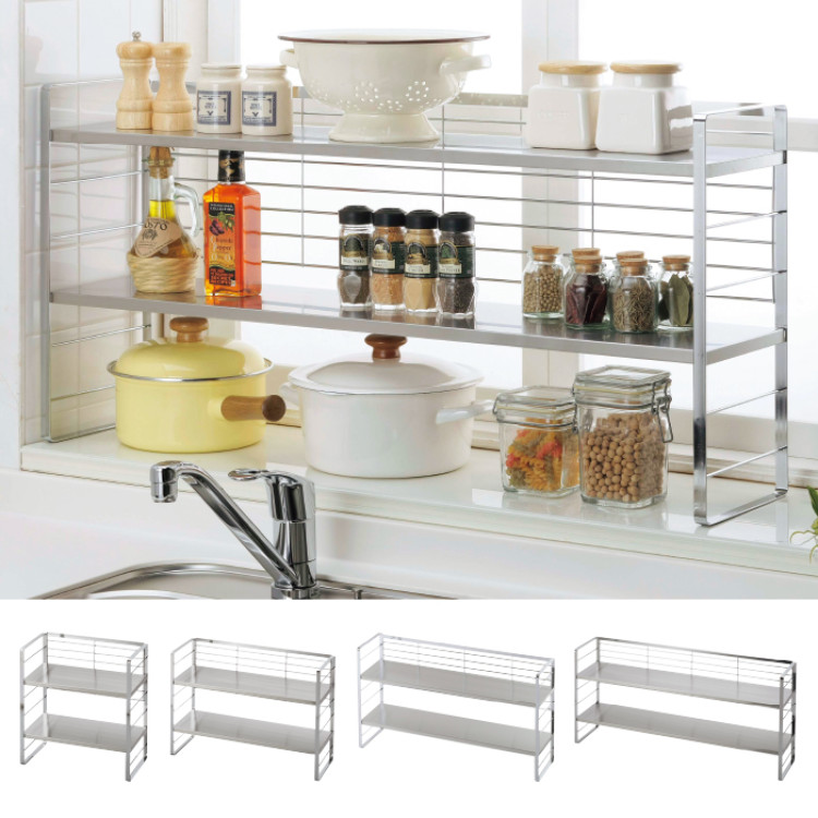 ステンレス棚の出窓シェルフ 58cm