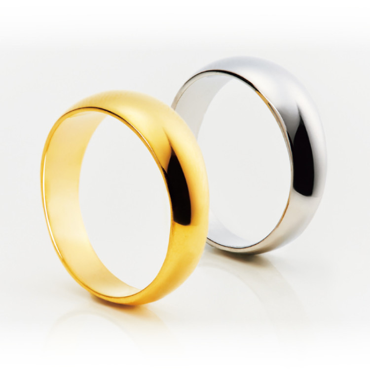 純プラチナ甲丸リング