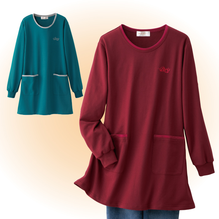 ポケット付配色トレーナー