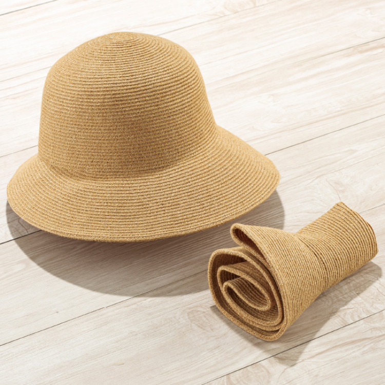 麻混UVケアブレードハット