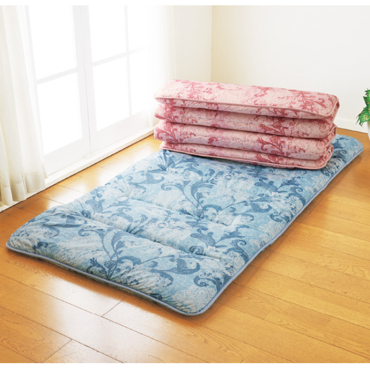 お手軽収納6つ折敷き布団 シングル2色組