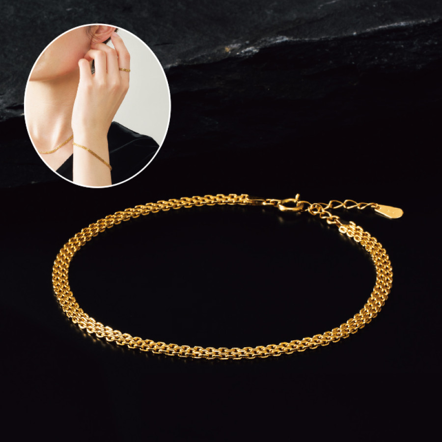 K18デザインチェーンブレスレット