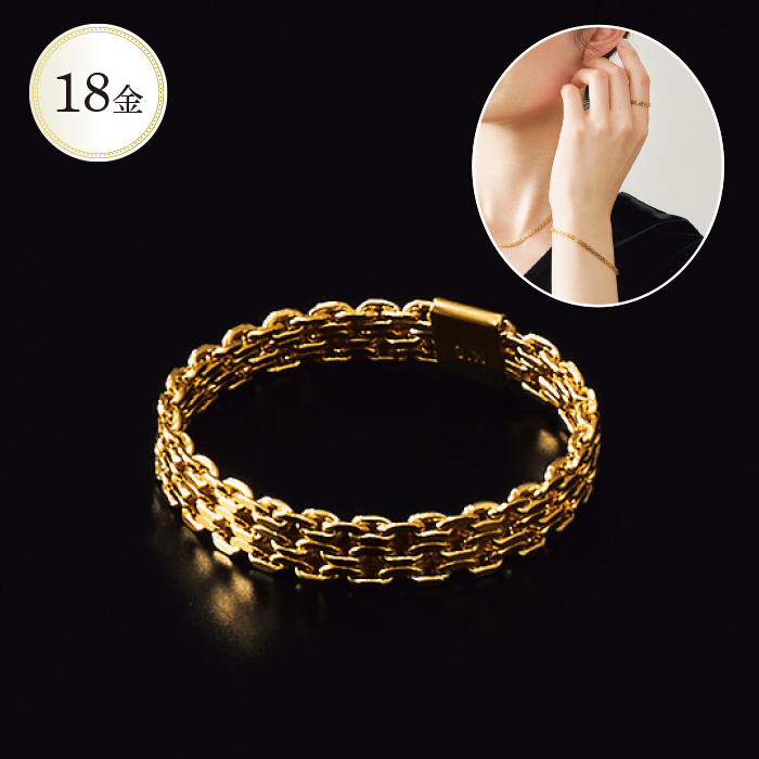 K18デザインチェーンリング