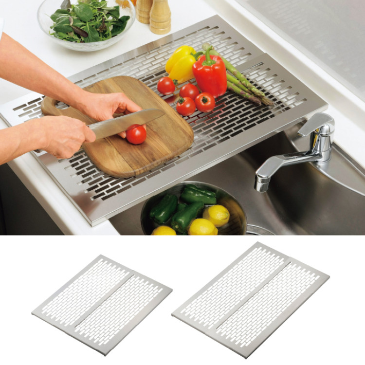 オールステンレス 頑丈伸縮作業プレート 奥行58cm