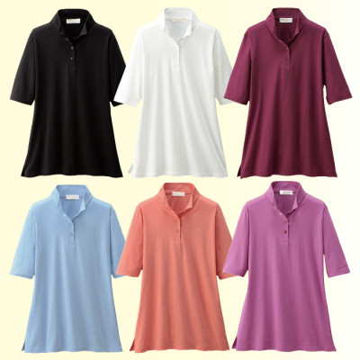 強撚綿立襟プルオーバー