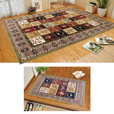 ベルギー製 多色織高級シルクタッチカーペット マットS 50×80cm