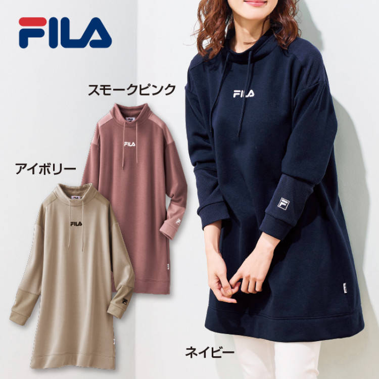 ＜FILA＞異素材使いハイネックチュニック