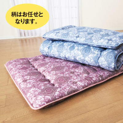 柄任せ抗菌防臭防ダニ加工バランス固わた入り国産敷き布団シングル2色組