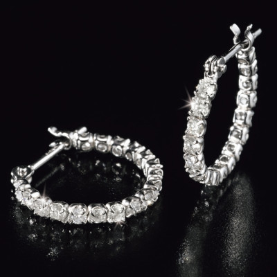 14金ホワイトゴールド 0.4ctダイヤモンドエタニティピアス