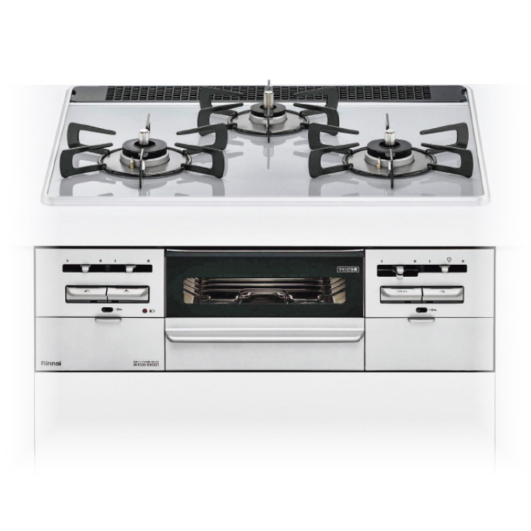 リンナイ ビルトインガスコンロ取替サービス(標準工事費込み) センス(パールクリスタル)60cm水無しグリル・両面焼き