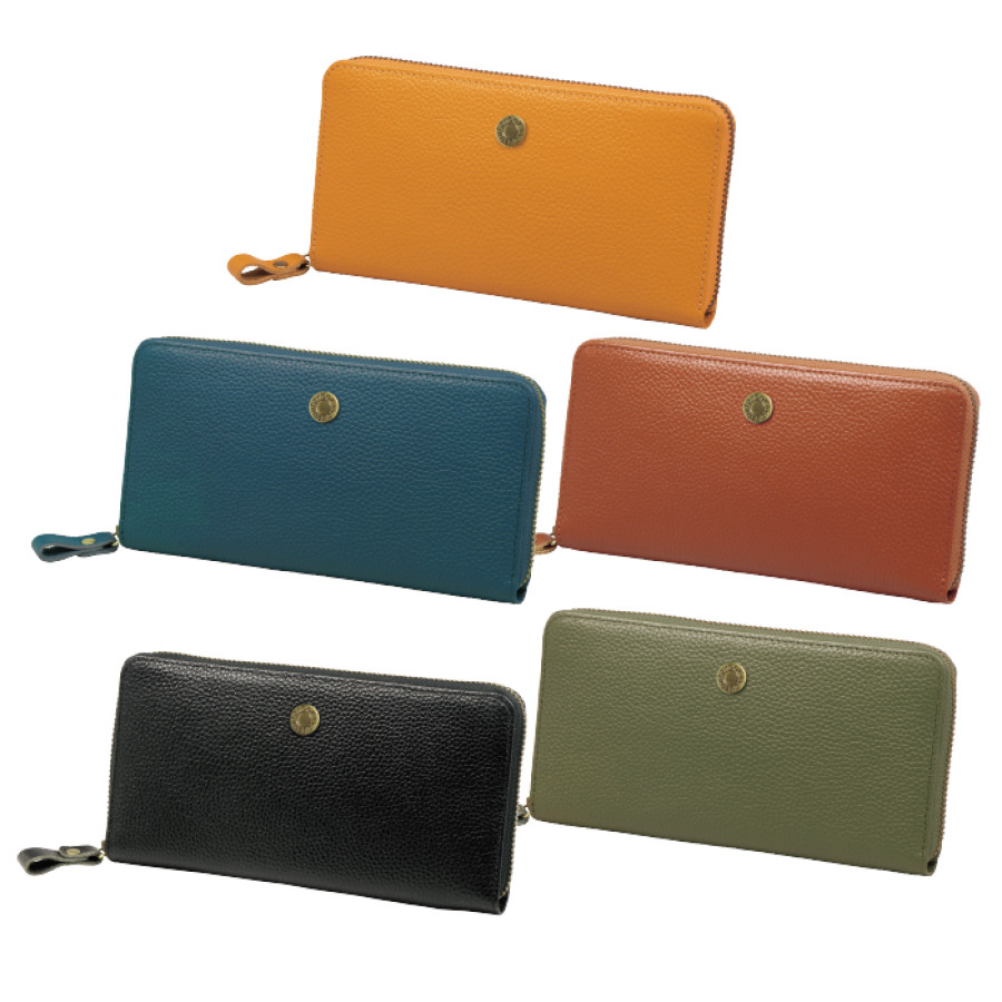 ＜豊岡工房＞牛革ジャバラコインスルー財布