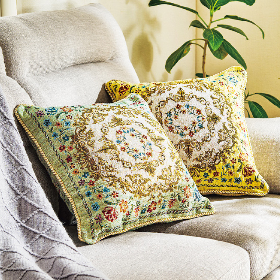 イタリア製ジャカード織背当てクッション＜アンタレス＞(中身付き1個)