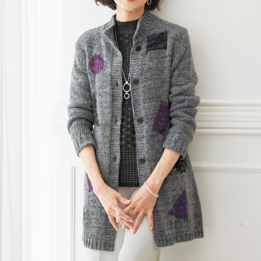 ロングニットソフトカーディガン