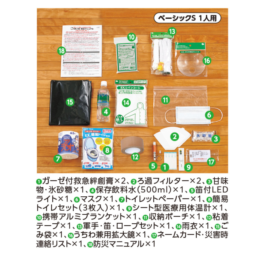 防災バッグ TANAKA防災士モデル ベーシックS 1人用