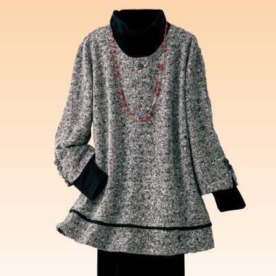 カラーネップ風ツイード調プルオーバー