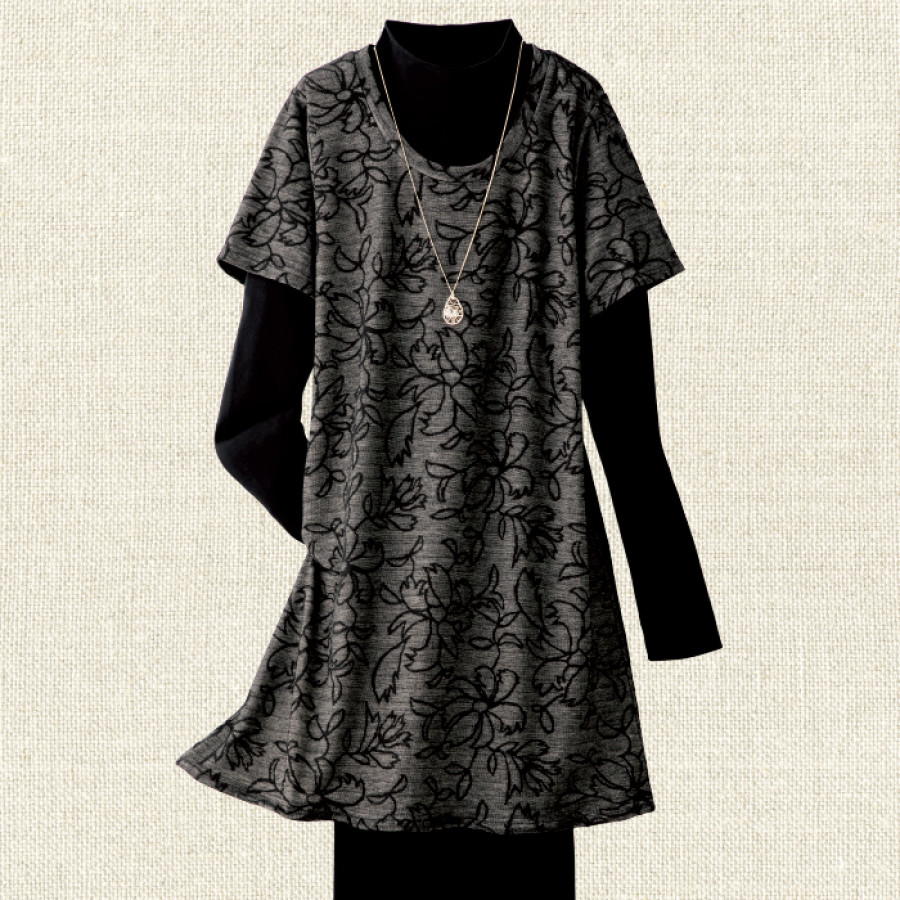 花柄ジャカードチュニック