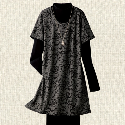 花柄ジャカードチュニック