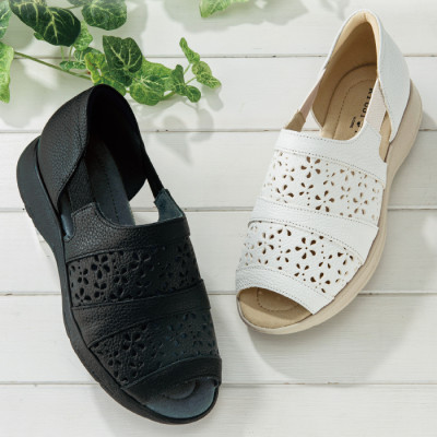 ＜高井さんの靴＞牛革5E軽量パンチングサンダル