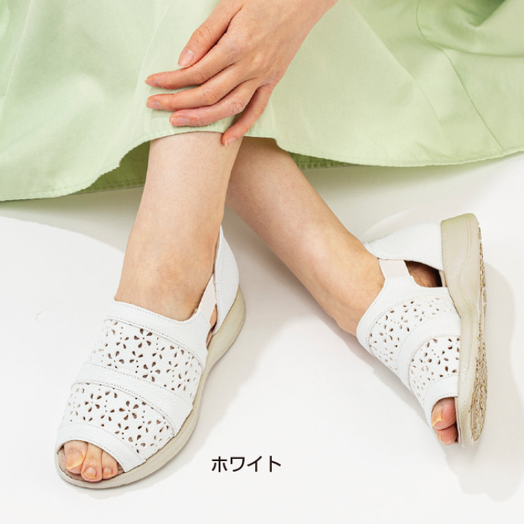 ＜高井さんの靴＞牛革5E軽量パンチングサンダル