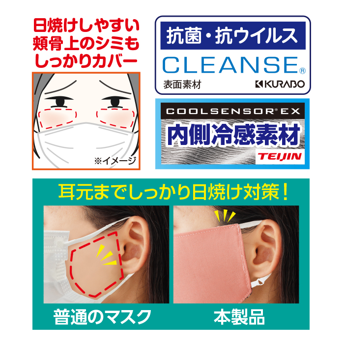 涼感UVしっかりおおえるマスク 2枚組