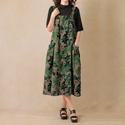 花柄プリントジャンパースカート