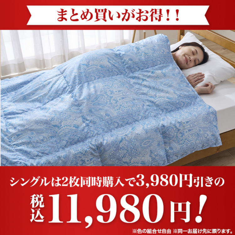 ハンガリー産ホワイトダックダウン 洗える高級羽毛肌掛け布団 シングル