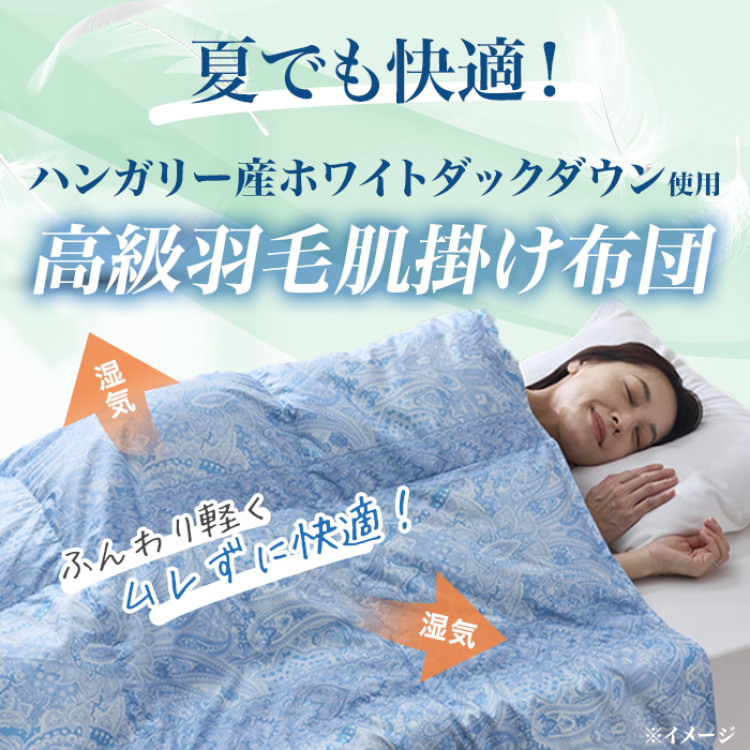 ハンガリー産ホワイトダックダウン 洗える高級羽毛肌掛け布団 セミダブル