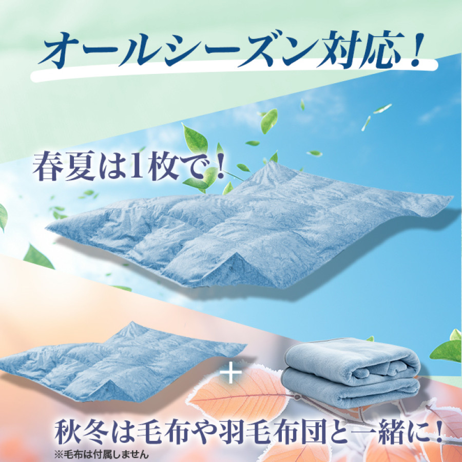 ハンガリー産ホワイトダックダウン 洗える高級羽毛肌掛け布団 セミダブル