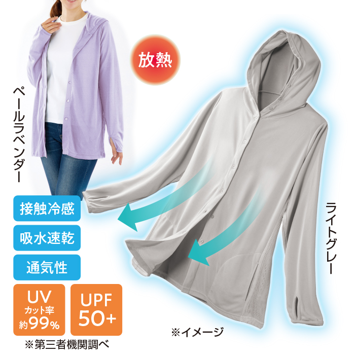 ひんやり快適 風が通るUVパーカー