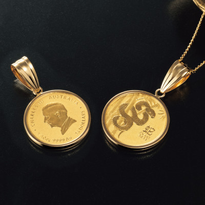 純金 1/10オンス 2025蛇コインペンダント