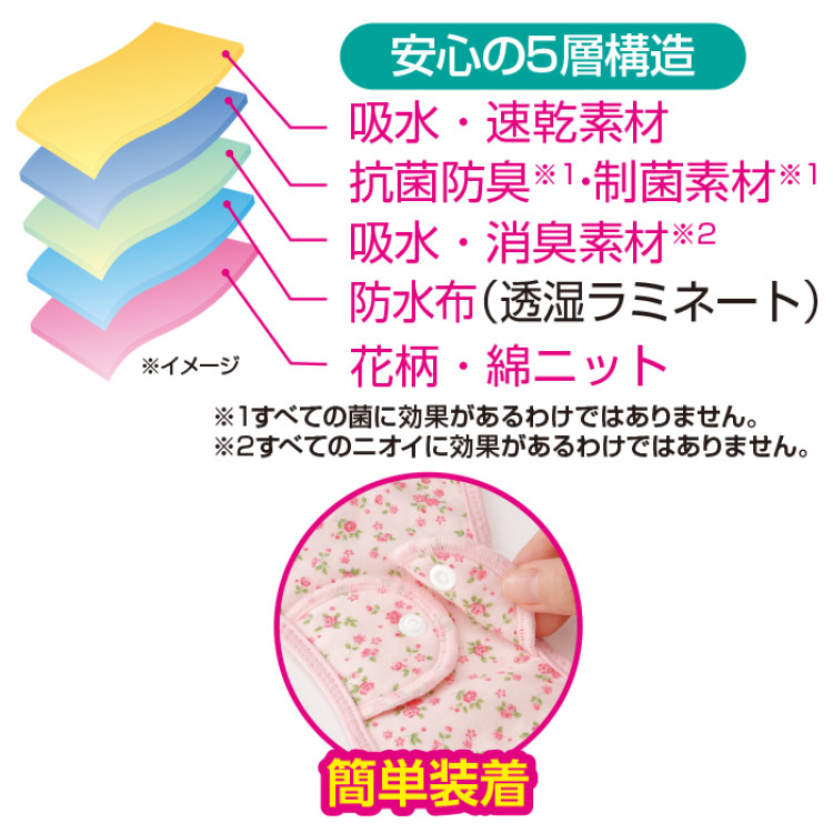 花柄さわやかケアサポートパッドW (3色組)