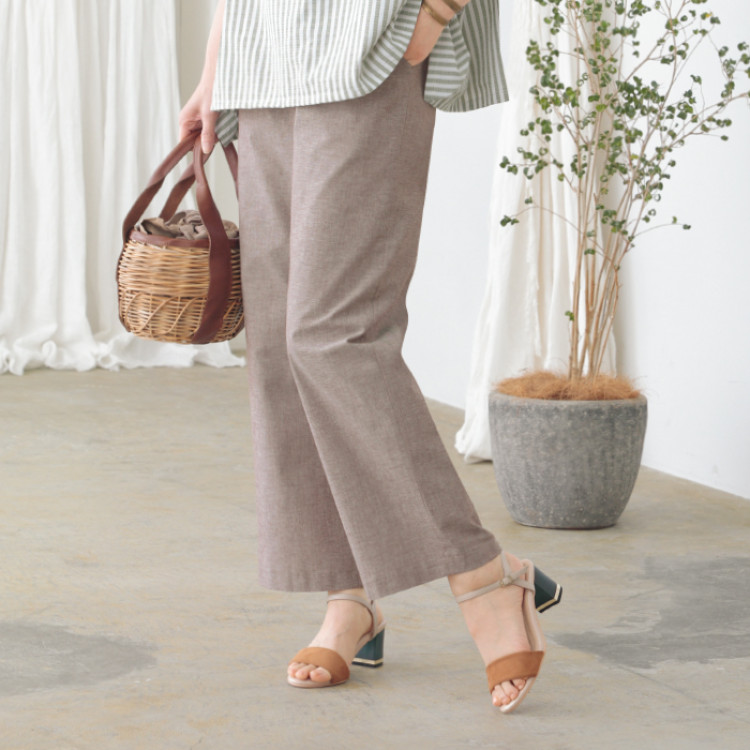 『播州織』杢調セミワイドパンツ