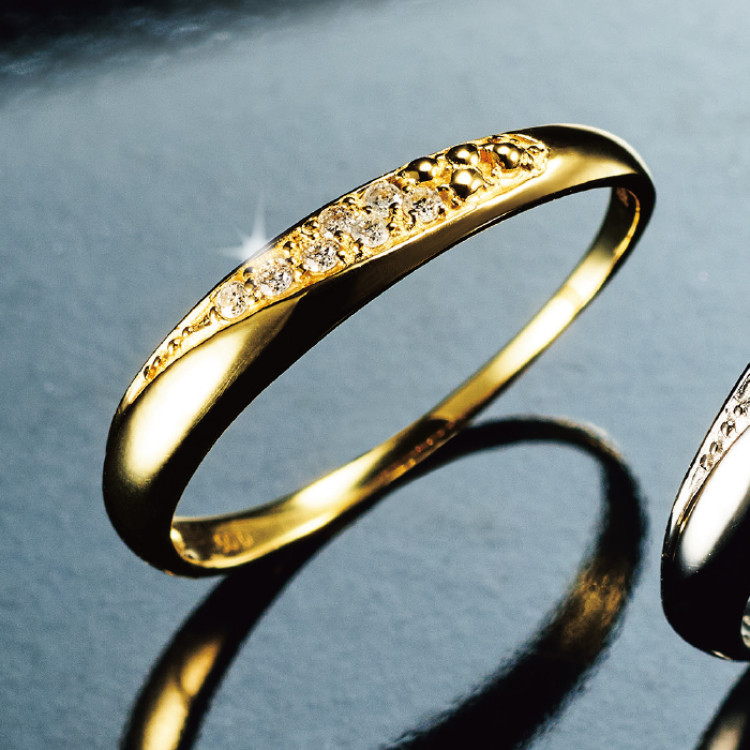 18金 ダイヤデザインリング