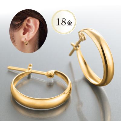 18金 フープピアス