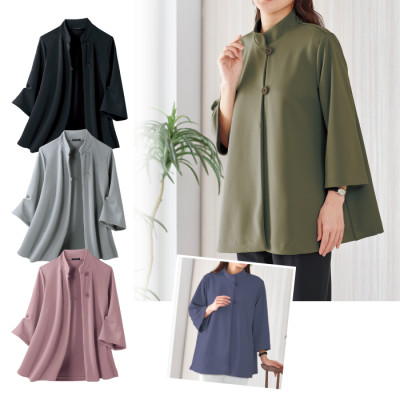 サラッと快適ポンチョ風ジャケット