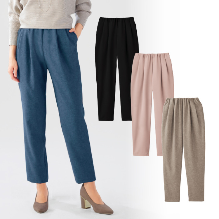 ＜eclaT style(R)＞キレイ見せタックパンツ