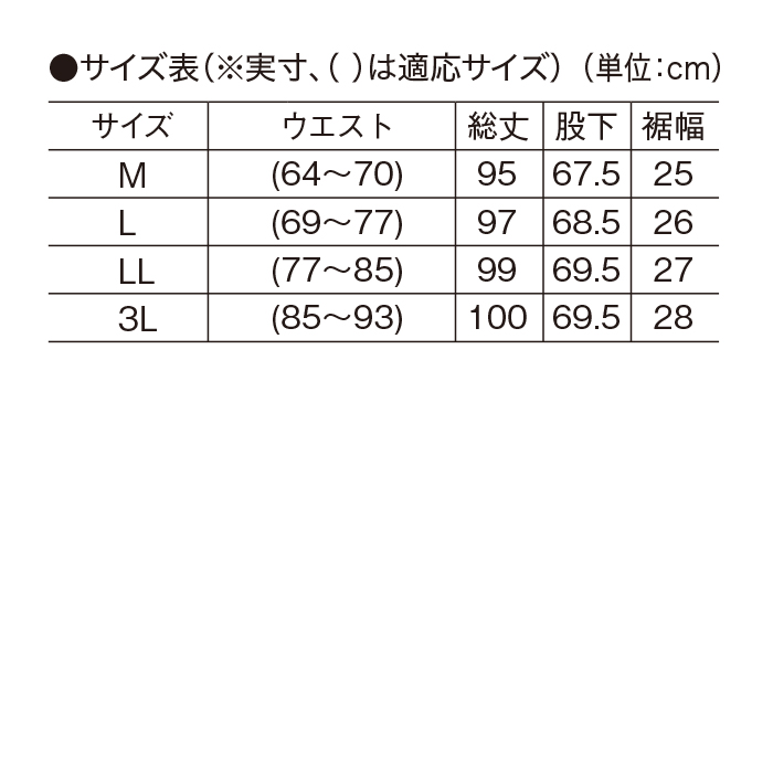 らくらくアクティブパンツ同サイズ3色組