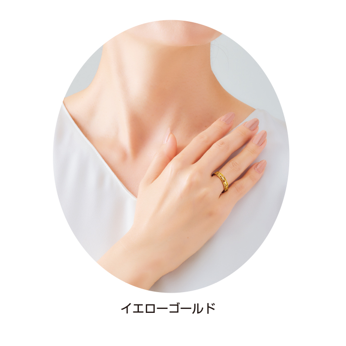 18金ダイヤ入り馬九いくリング