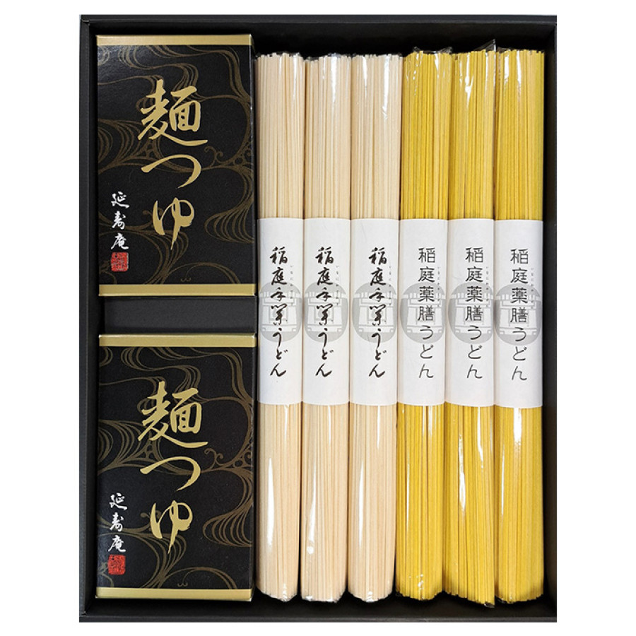 <秋田>稲庭手業うどん・稲庭薬膳うどん つゆ付セット