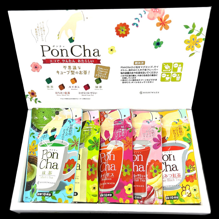 PonCha5種セット(抹茶/緑茶/ルイボス/はちみつ紅茶/ミックスフルーツティー)
