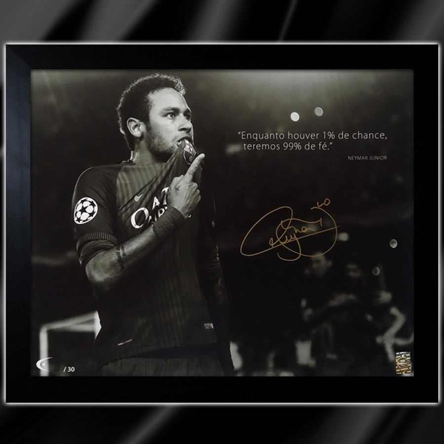 ネイマール直筆サイン入り[世界限定30枚]クォートアート &rdquo;Belief&rdquo;