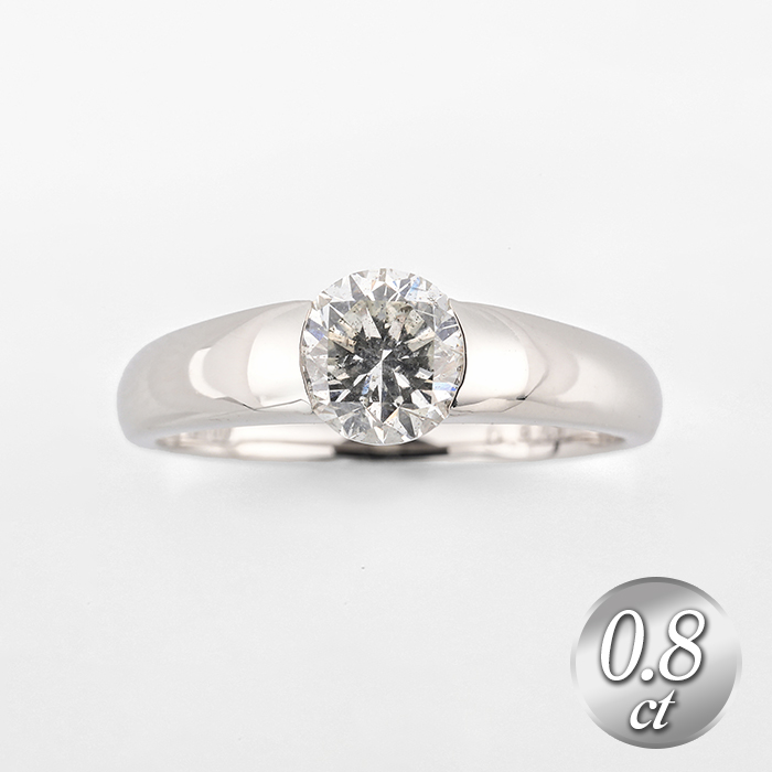 鑑定書付プラチナ0.8ctダイヤモンドリング